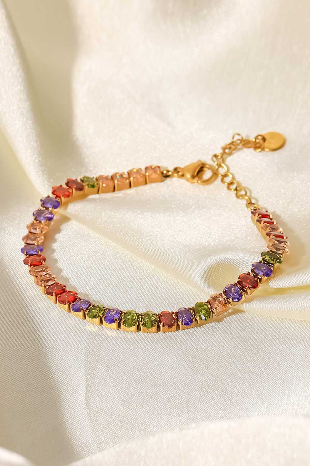 stylub 18K Gold Plated Multicolored Zircon Bracelet