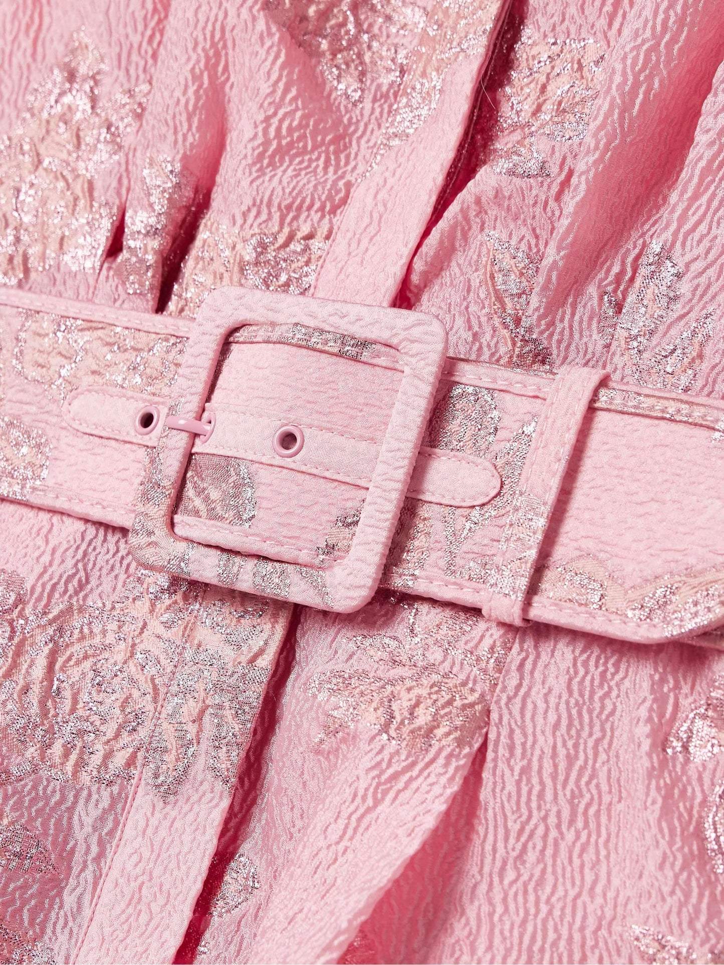 stylub Aven - Retro Pink Lapel High Waist Dress