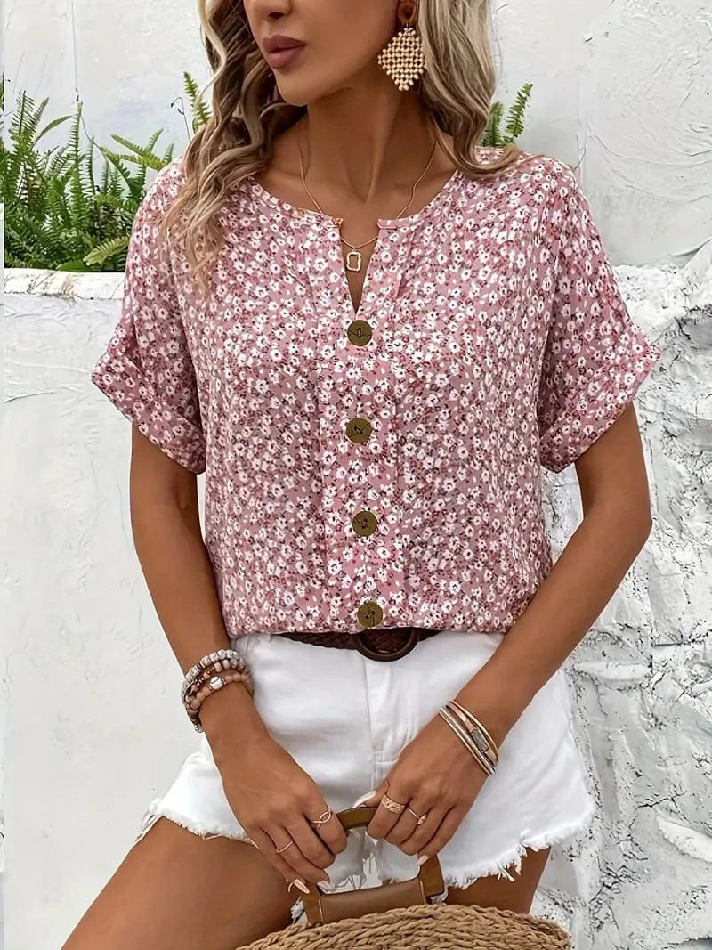 stylub Charis™ - Floral Button-Up Blouse