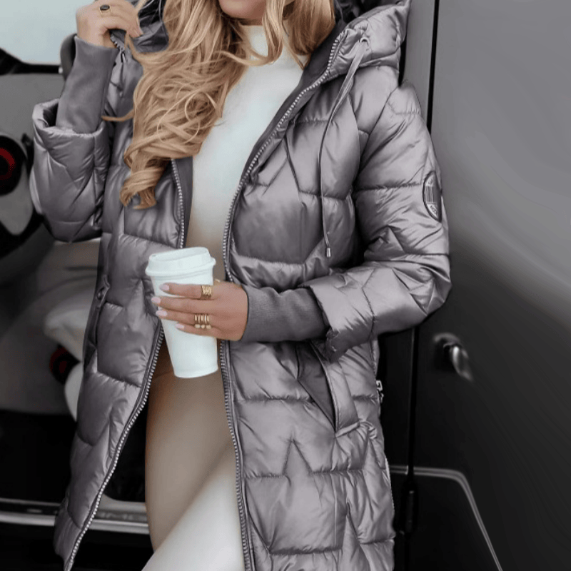 Stylub Women's Mid-Length Hooded Winter Coat Warm and Cozy