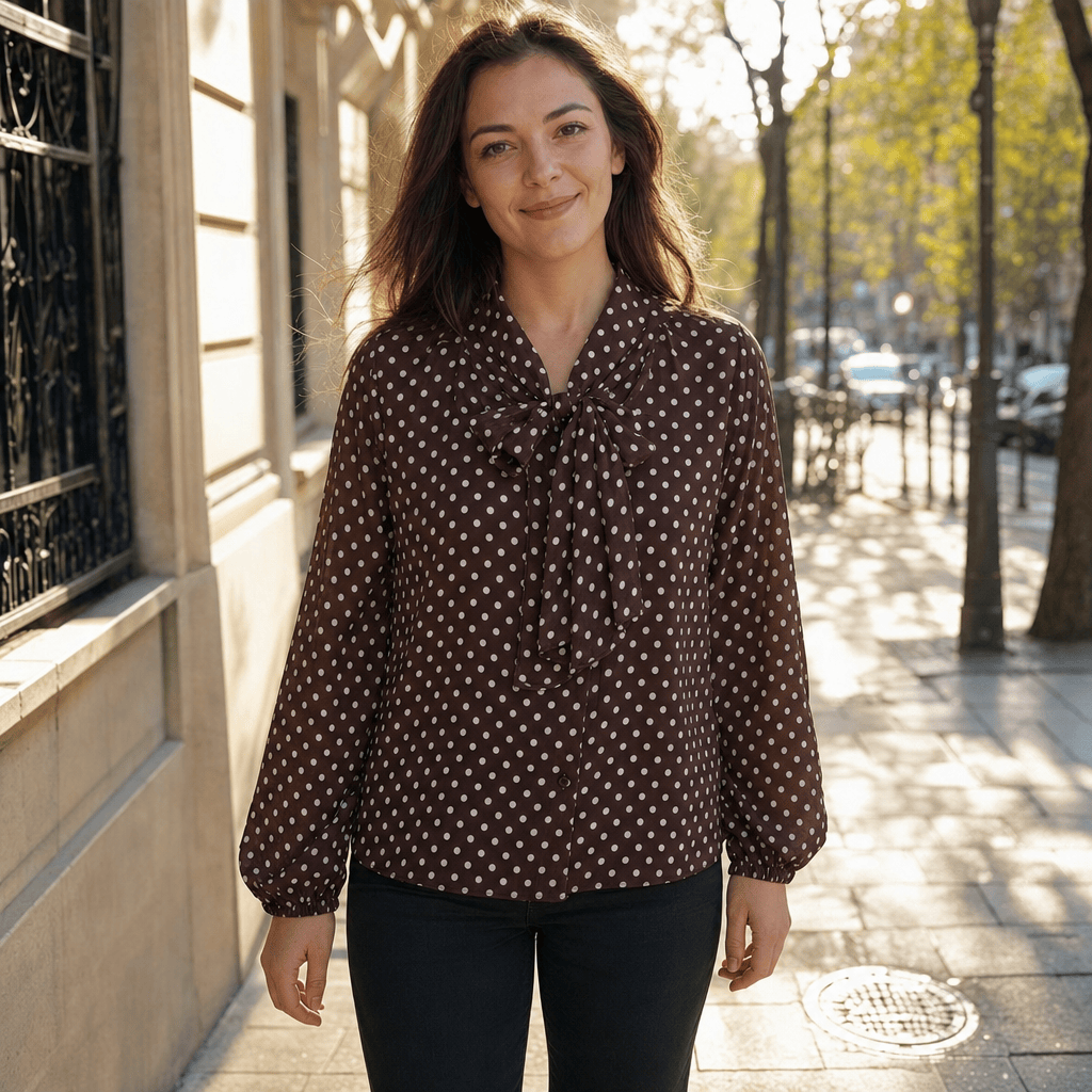 Stylub Polka Dot Bow-Tie Blouse — The Print Top That Feels Like a Mood
