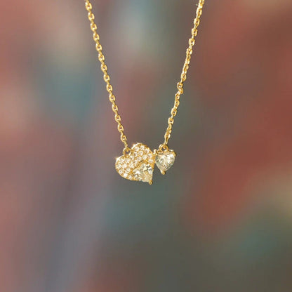 stylub 18K Gold-Plated 925 Sterling Silver Zircon Heart Necklace