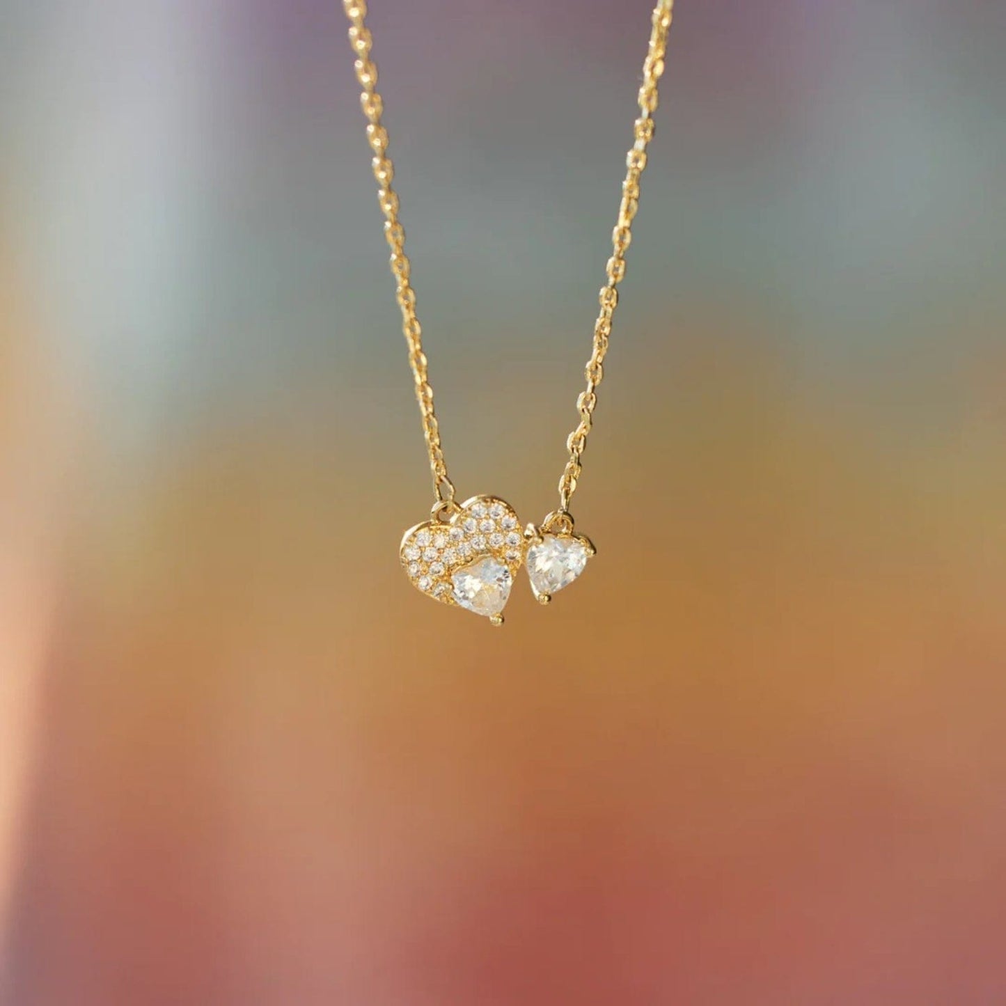 stylub 18K Gold-Plated 925 Sterling Silver Zircon Heart Necklace