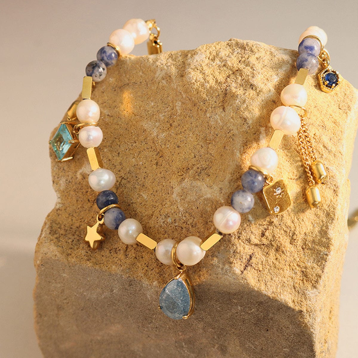 stylub 18K Gold-Plated Beaded Charm Necklace