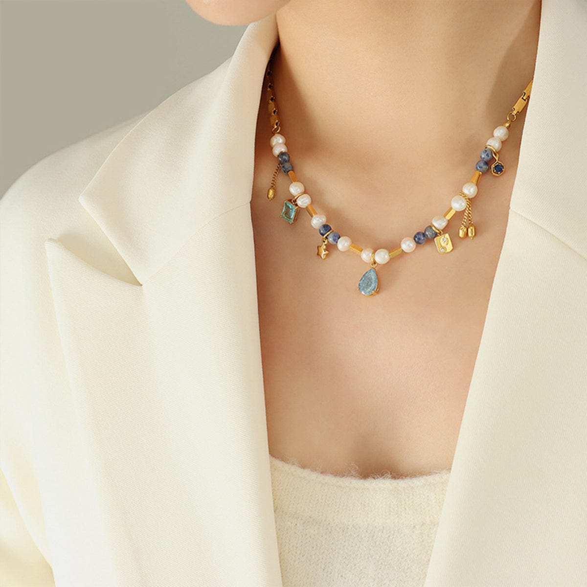 stylub 18K Gold-Plated Beaded Charm Necklace