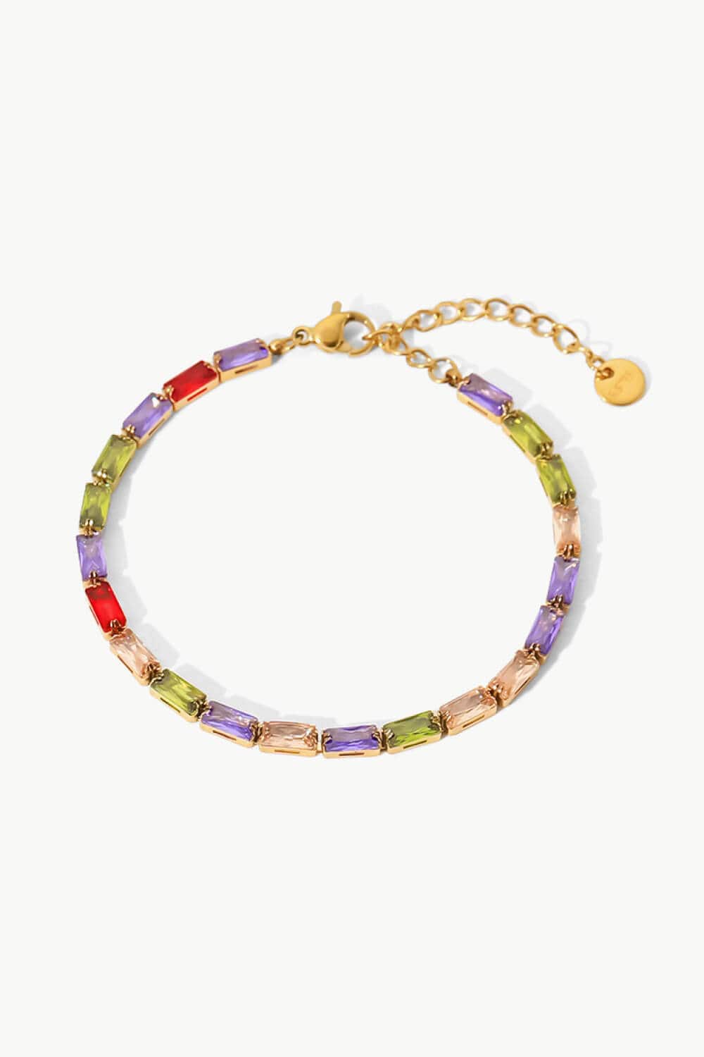 stylub 18K Gold Plated Multicolored Cubic Zirconia Bracelet