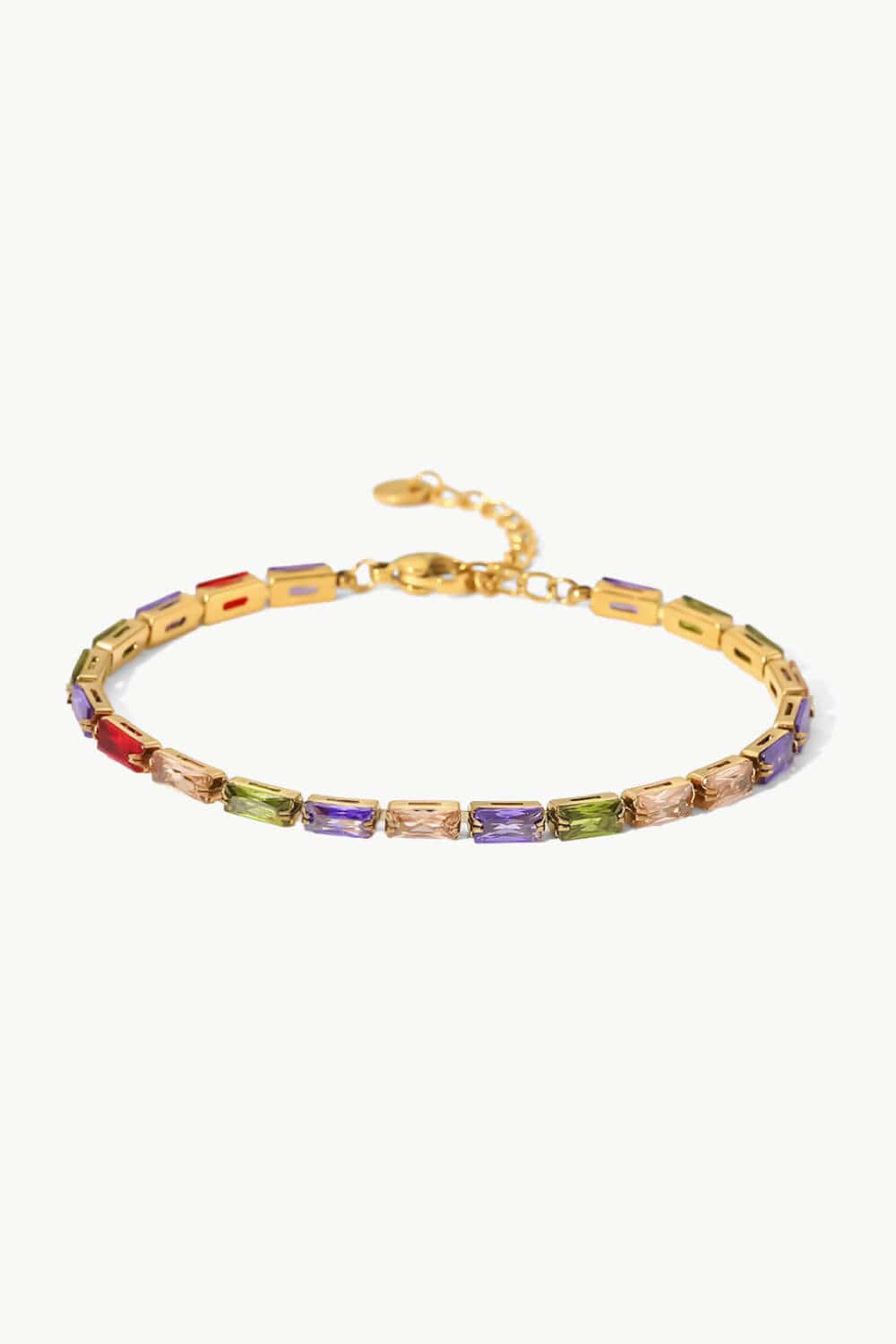 stylub 18K Gold Plated Multicolored Cubic Zirconia Bracelet