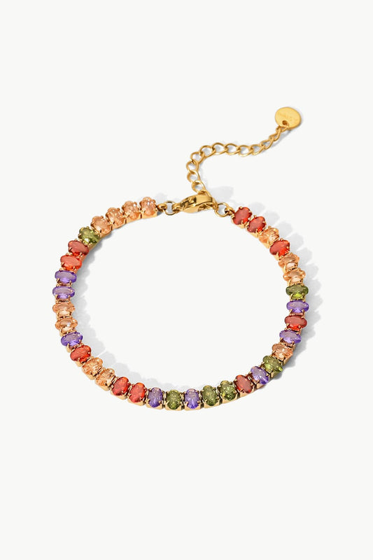 stylub 18K Gold Plated Multicolored Zircon Bracelet