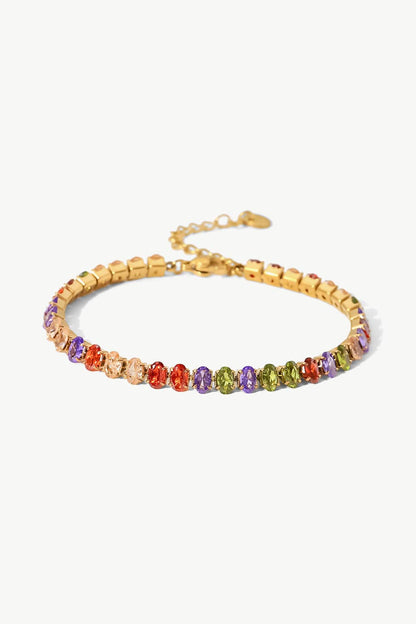 stylub 18K Gold Plated Multicolored Zircon Bracelet