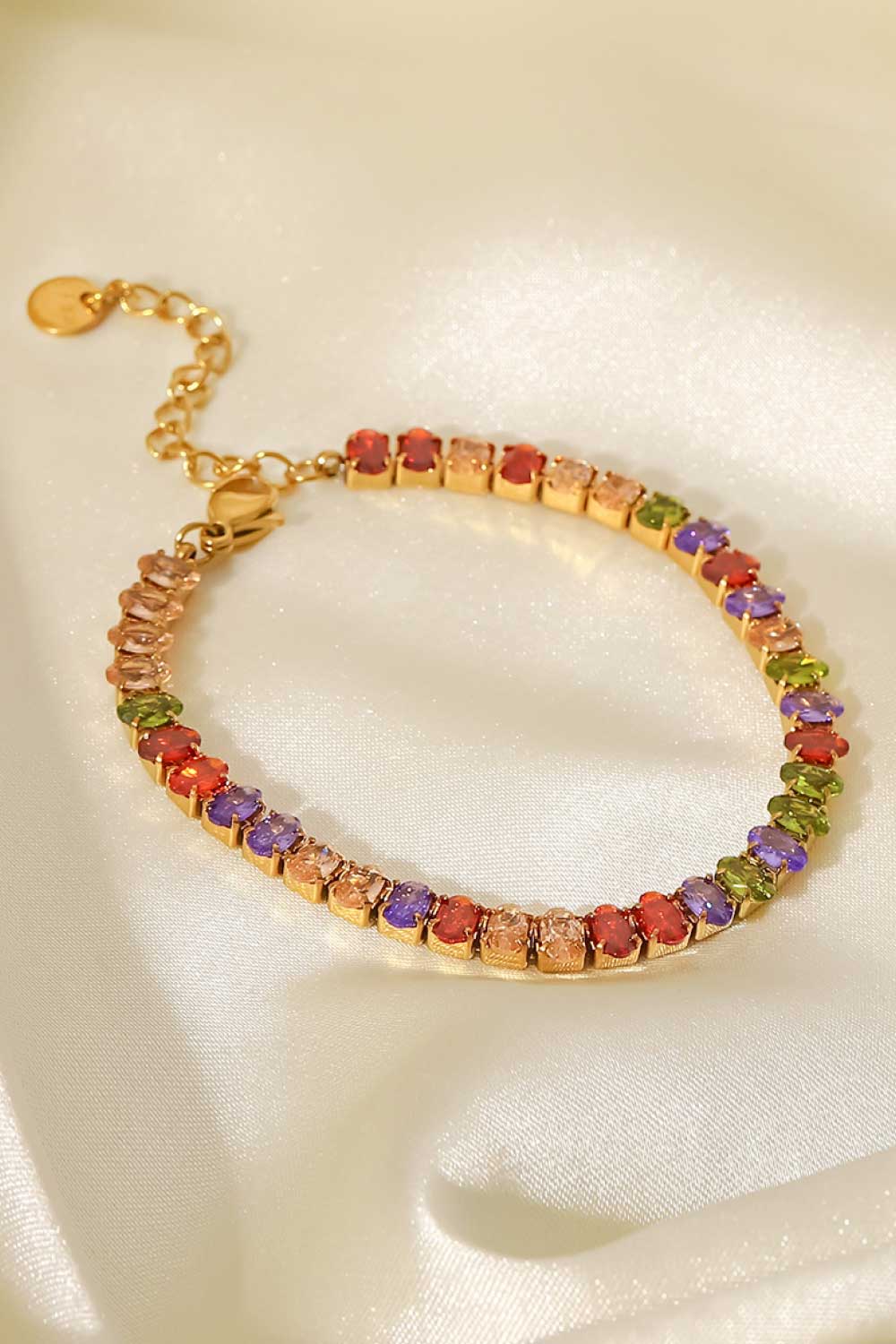 stylub 18K Gold Plated Multicolored Zircon Bracelet