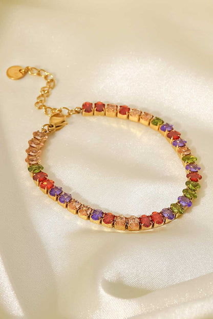 stylub 18K Gold Plated Multicolored Zircon Bracelet