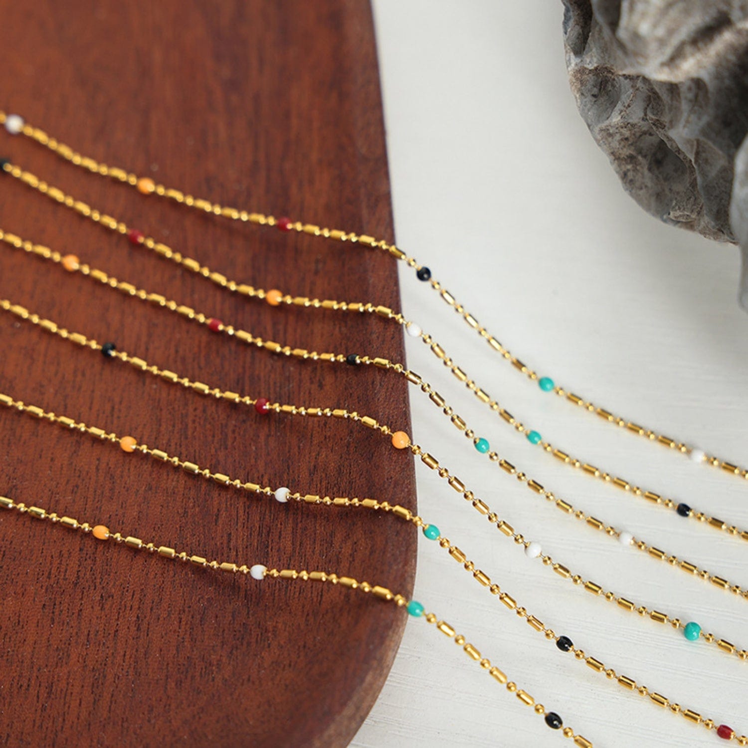 stylub 18K Gold-Plated Oil Drip Bead Necklace