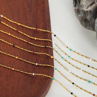 stylub 18K Gold-Plated Oil Drip Bead Necklace