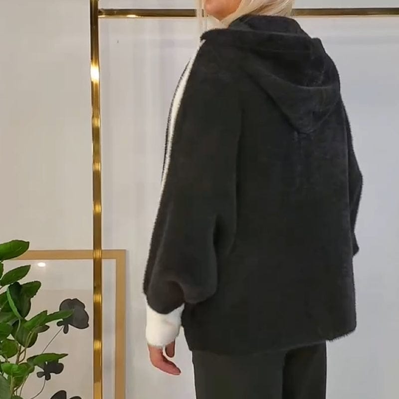 Stylub 50% Off Women's Cozy Warm Hooded Jacket with Striped Detail - 3-Day Sale