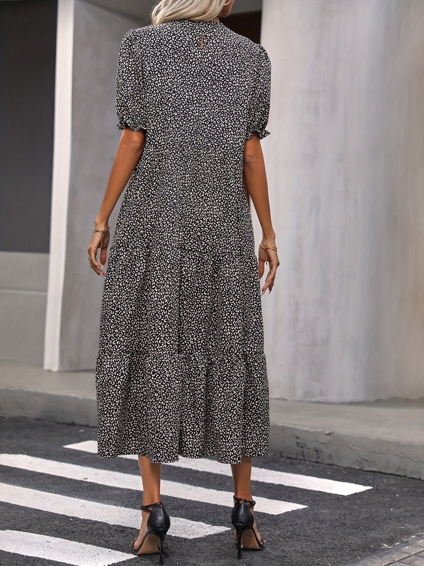 stylub Adelina™ - Tiered Puff Sleeve Dress