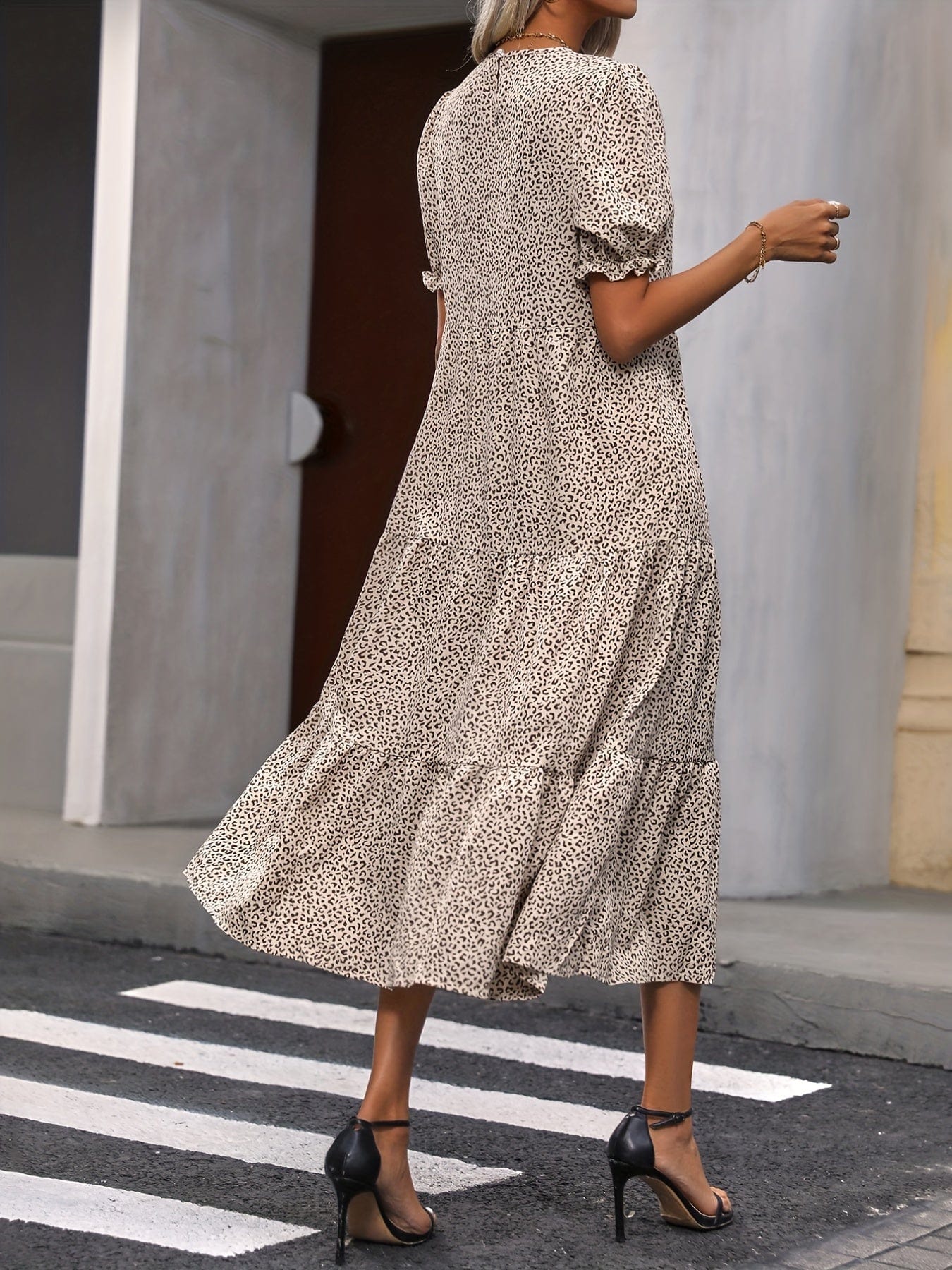 stylub Adelina™ - Tiered Puff Sleeve Dress