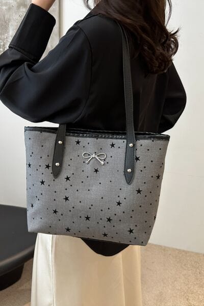 stylub Bow Trim Polyester Tote Bag