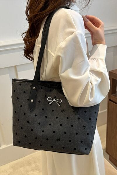 stylub Bow Trim Polyester Tote Bag