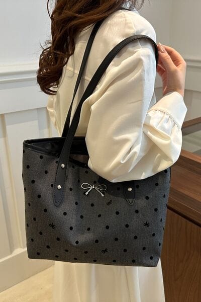 stylub Bow Trim Polyester Tote Bag