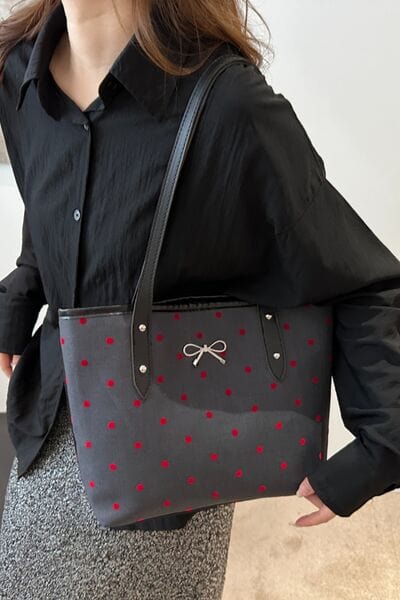 stylub Bow Trim Polyester Tote Bag