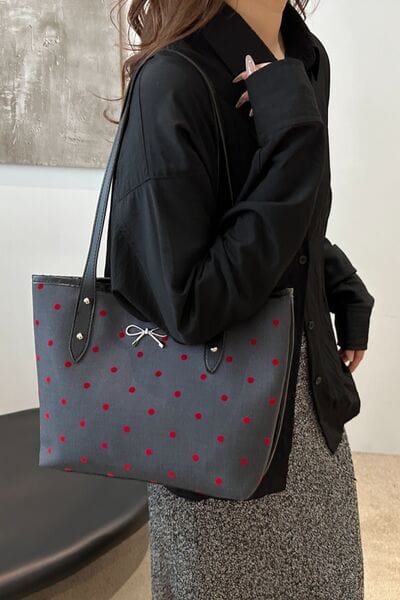 stylub Bow Trim Polyester Tote Bag