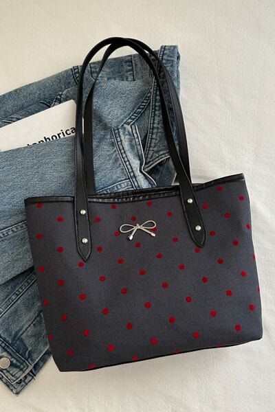 stylub Bow Trim Polyester Tote Bag
