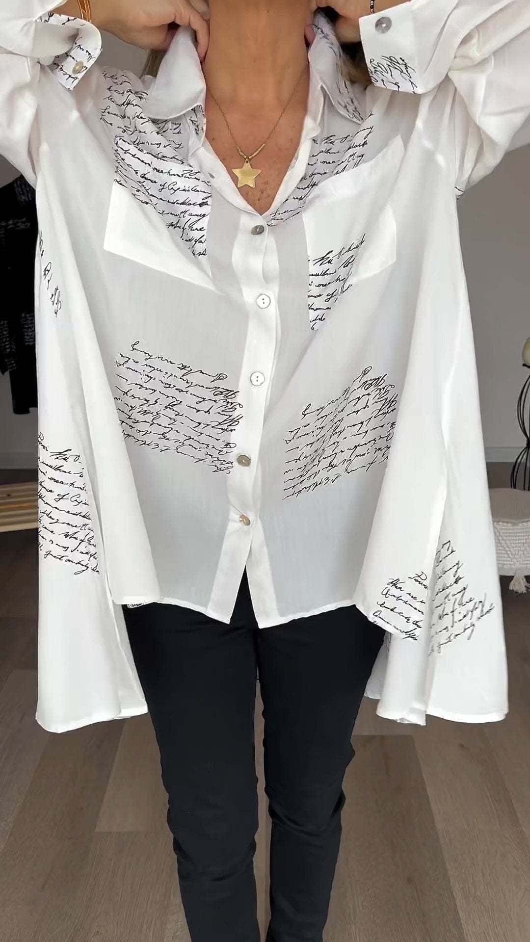stylub Callista - Handwritten Button-Up Shirt