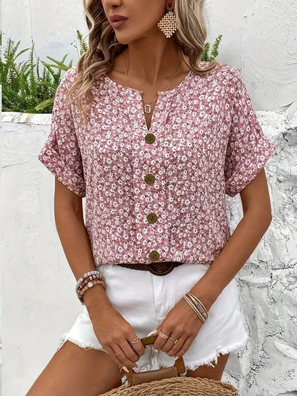 stylub Charis™ - Floral Button-Up Blouse