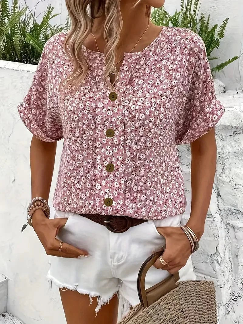 stylub Charis™ - Floral Button-Up Blouse
