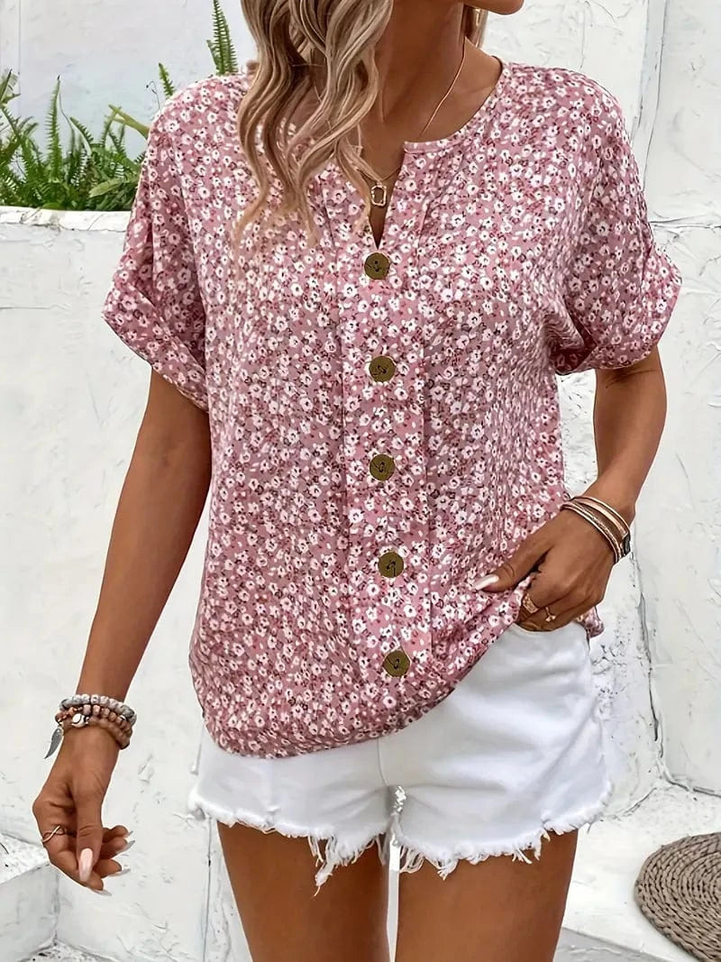 stylub Charis™ - Floral Button-Up Blouse