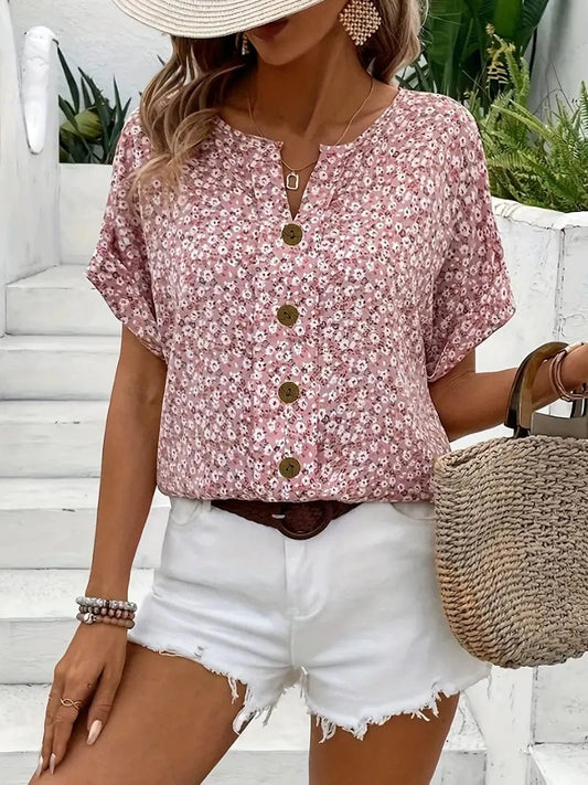 stylub Charis™ - Floral Button-Up Blouse