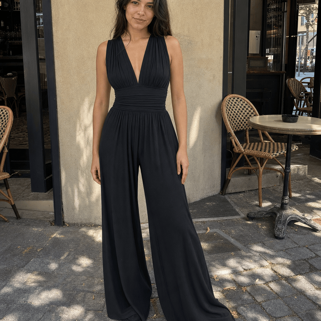 Stylub CHARITY – Chic Sleeveless Wide-Leg Jumpsuit