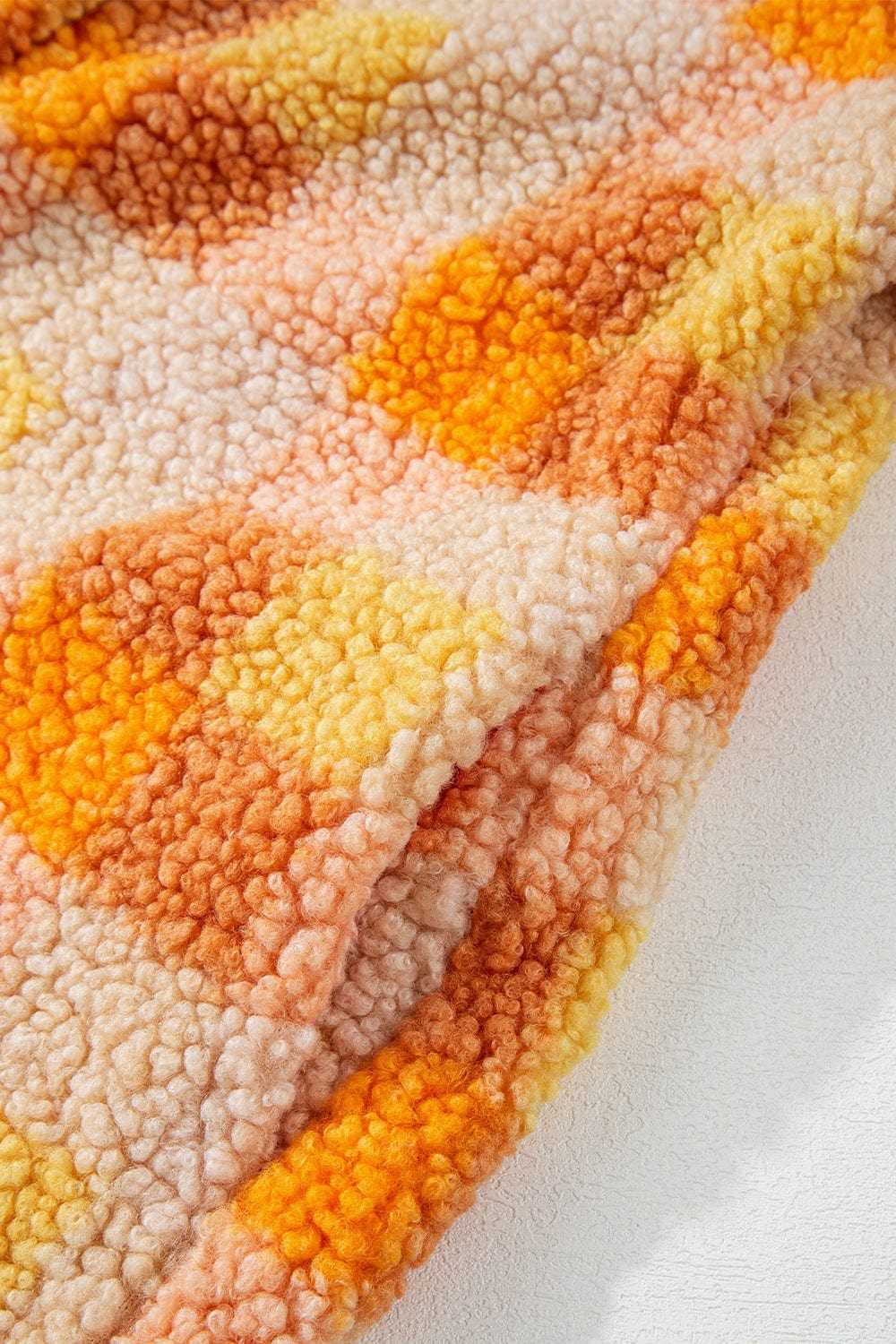 stylub Checkered Long Sleeve Sherpa Hooded Jacket