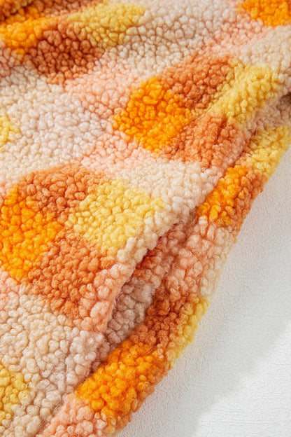 stylub Checkered Long Sleeve Sherpa Hooded Jacket