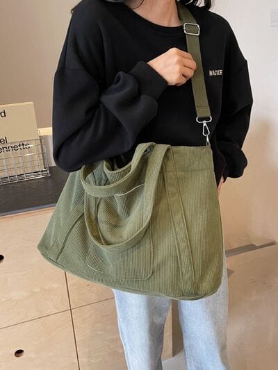 stylub Corduroy Solid Large Tote Bag