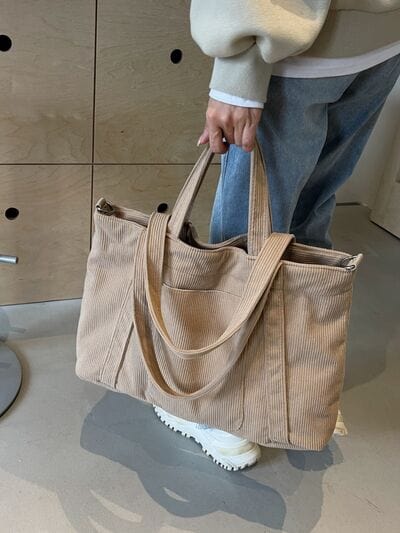 stylub Corduroy Solid Large Tote Bag