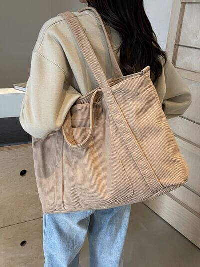 stylub Corduroy Solid Large Tote Bag