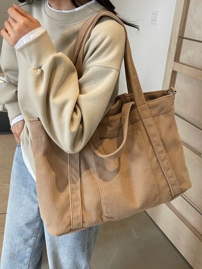 stylub Corduroy Solid Large Tote Bag