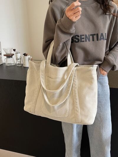 stylub Corduroy Solid Large Tote Bag