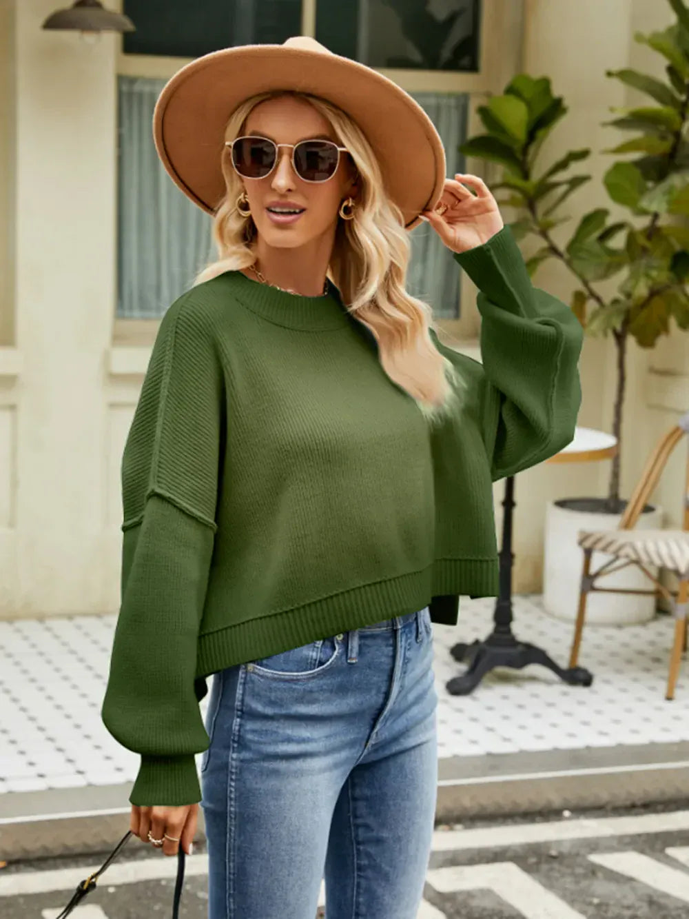 Stylub Cozy Lantern Sleeve Sweater