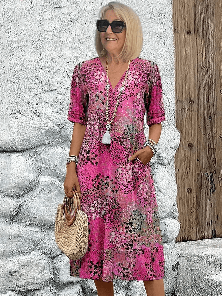 stylub Dania - Vibrant Midi Dress with Pockets