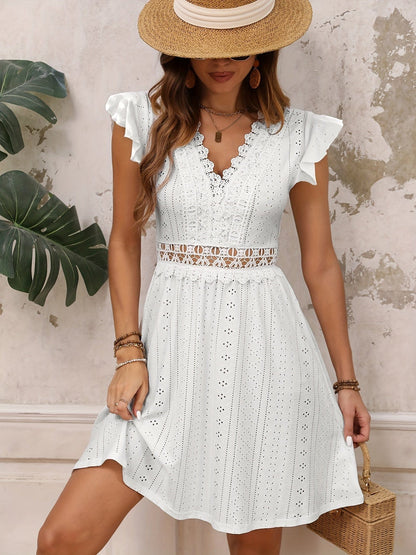 stylub Delphine - High Waist Knitted Lace Mini Dress