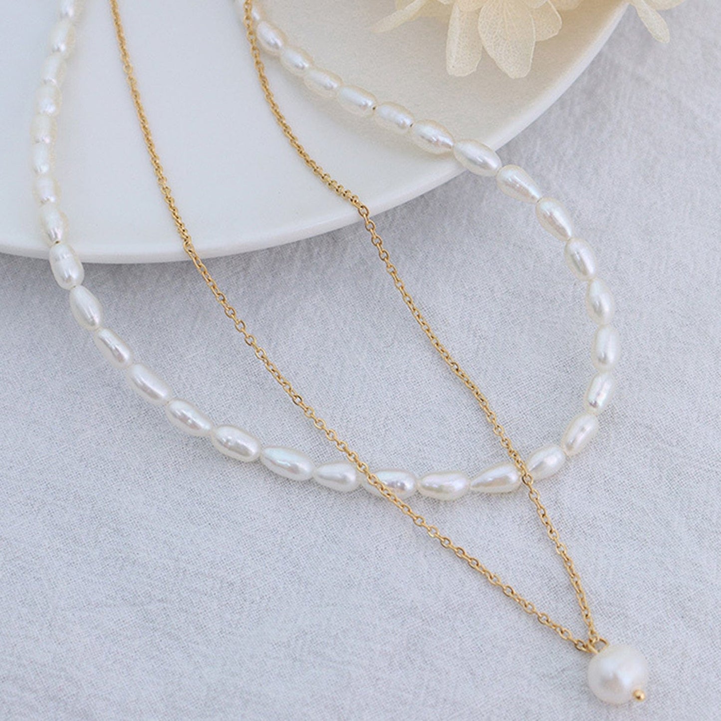 stylub Double-Layered Freshwater Pearl Necklace