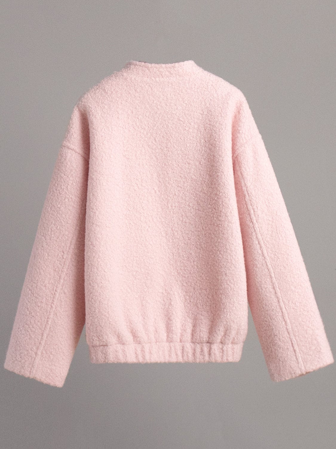 stylub Double Take Plush Mock Neck Snap Down Jacket with Pockets