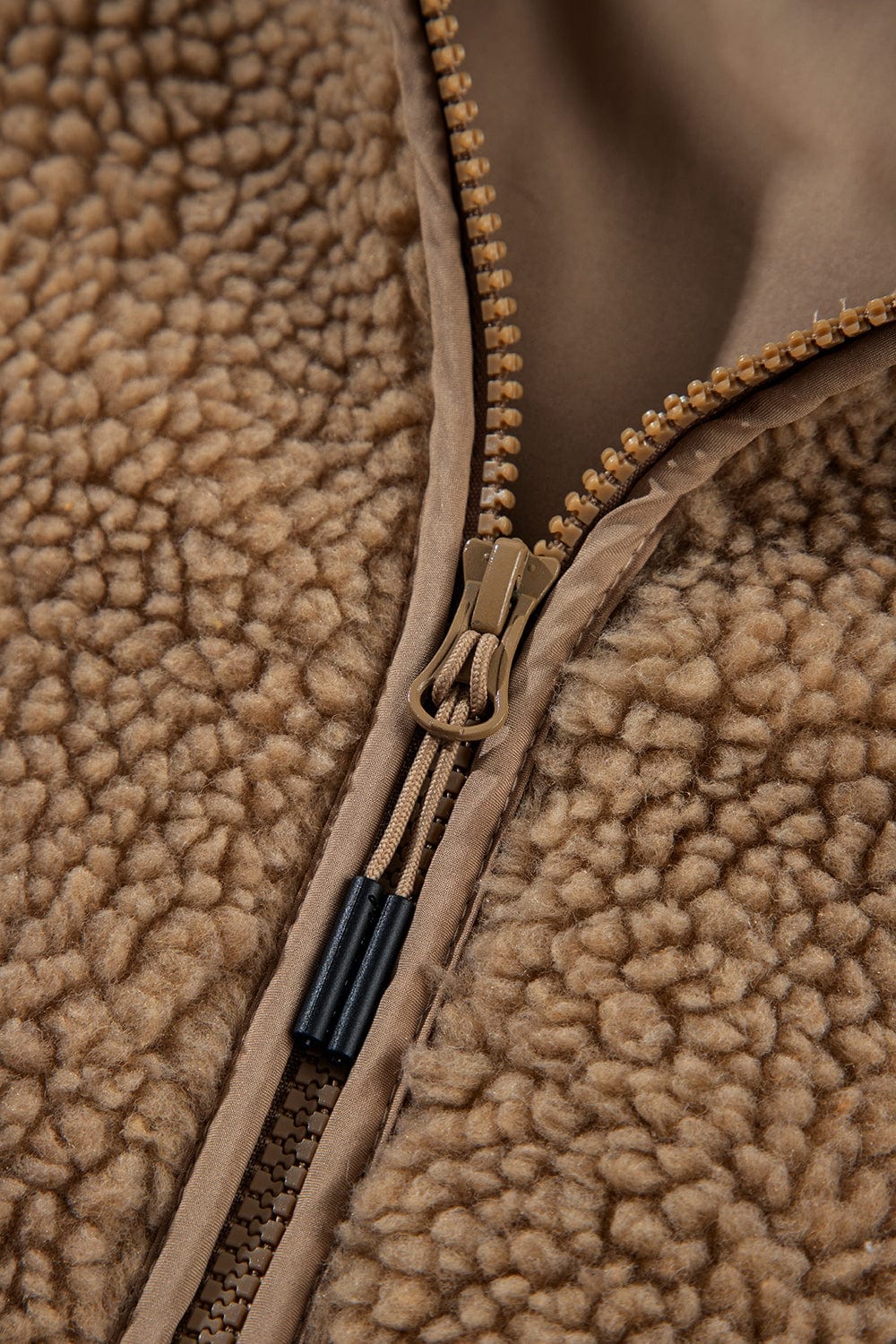 stylub Drawstring Fleece Zip Up Hooded Jacket