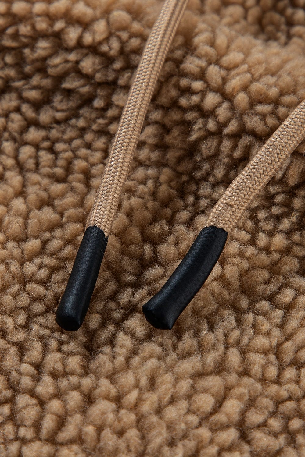 stylub Drawstring Fleece Zip Up Hooded Jacket