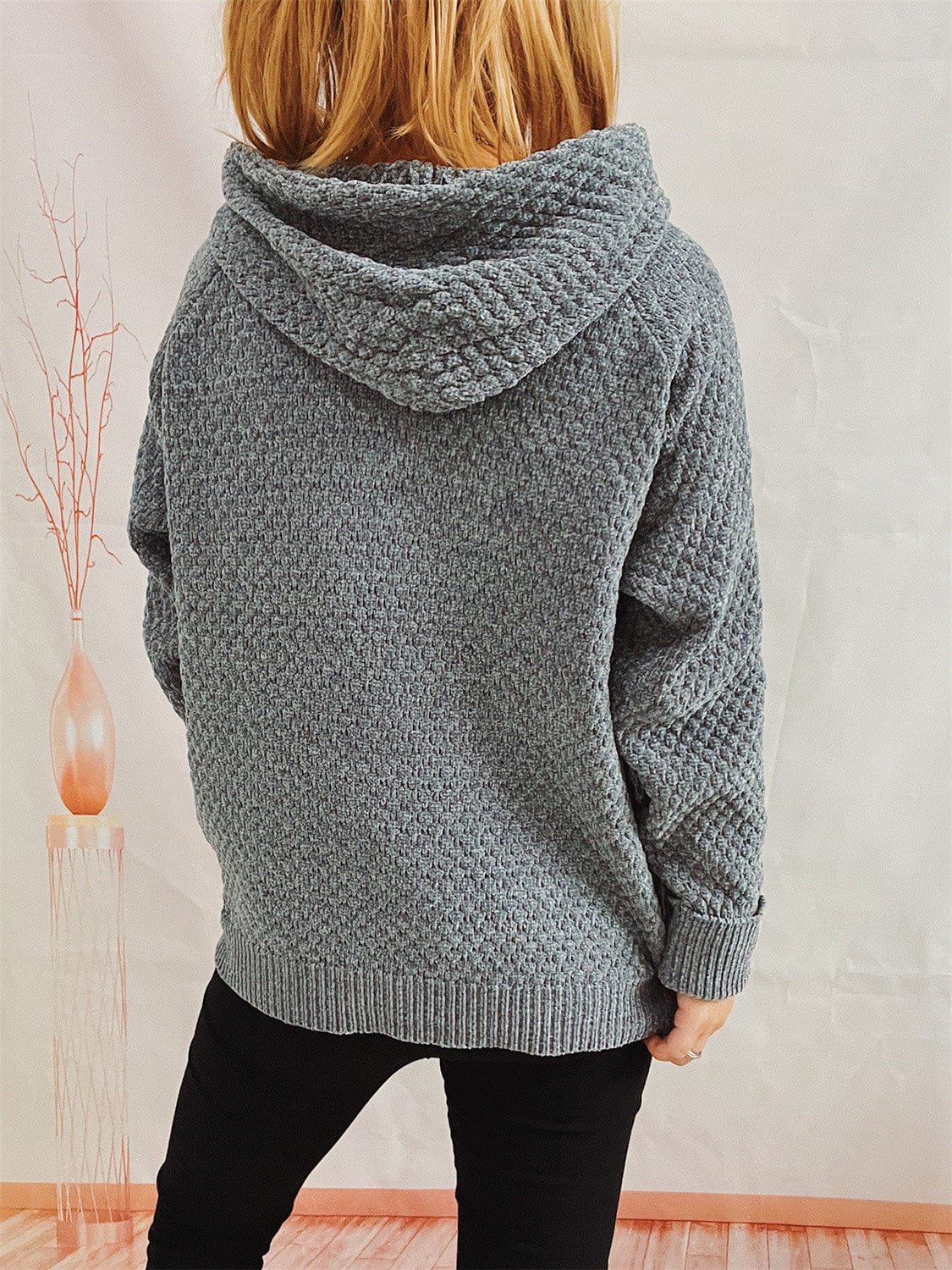 stylub Drawstring Long Sleeve  Hooded Sweater