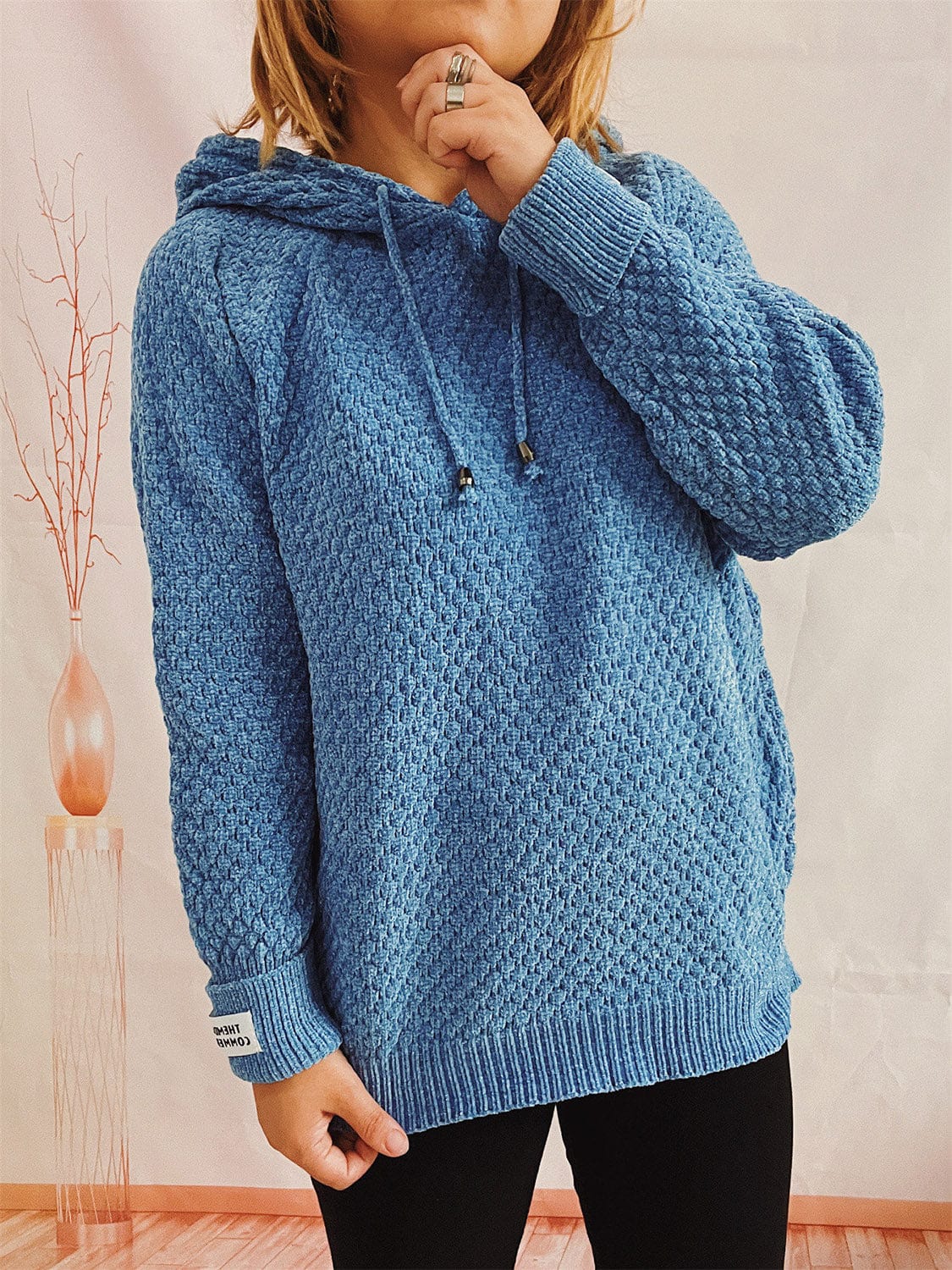 stylub Drawstring Long Sleeve  Hooded Sweater