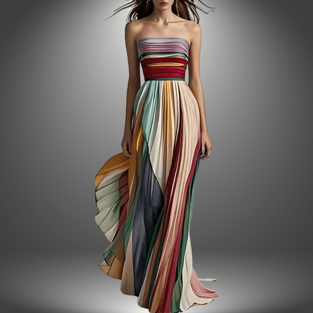 stylub Dylan - Colorful Stripes Tube Top Maxi Dress