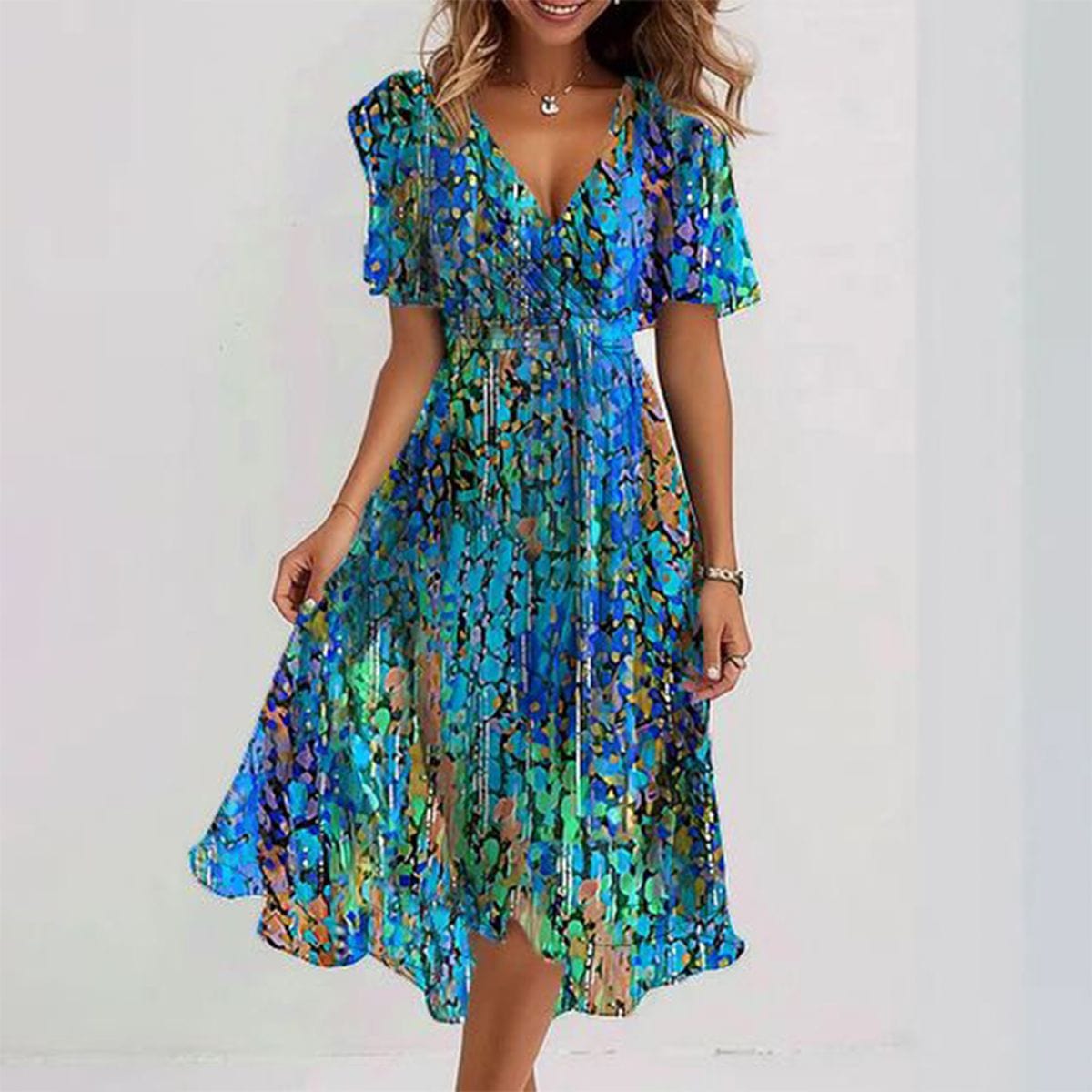 stylub Elise - Midi Dress with Short Sleeves